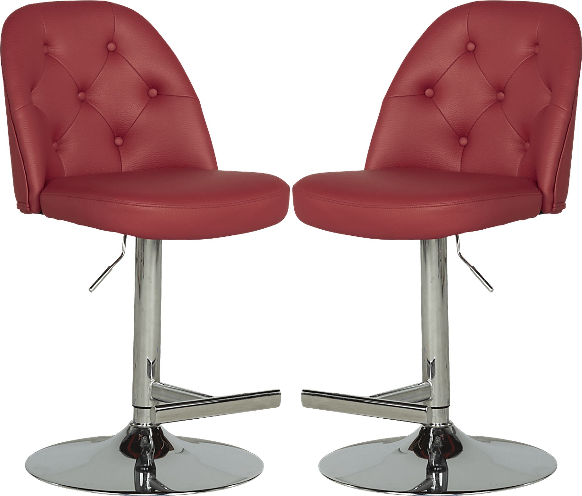 Karyn Red Adjustable Barstools (Set of 2) - Image 1