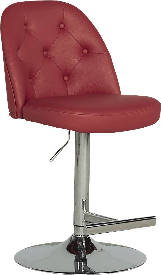 Karyn Red Adjustable Swivel Barstool - Thumbnail - Image 1