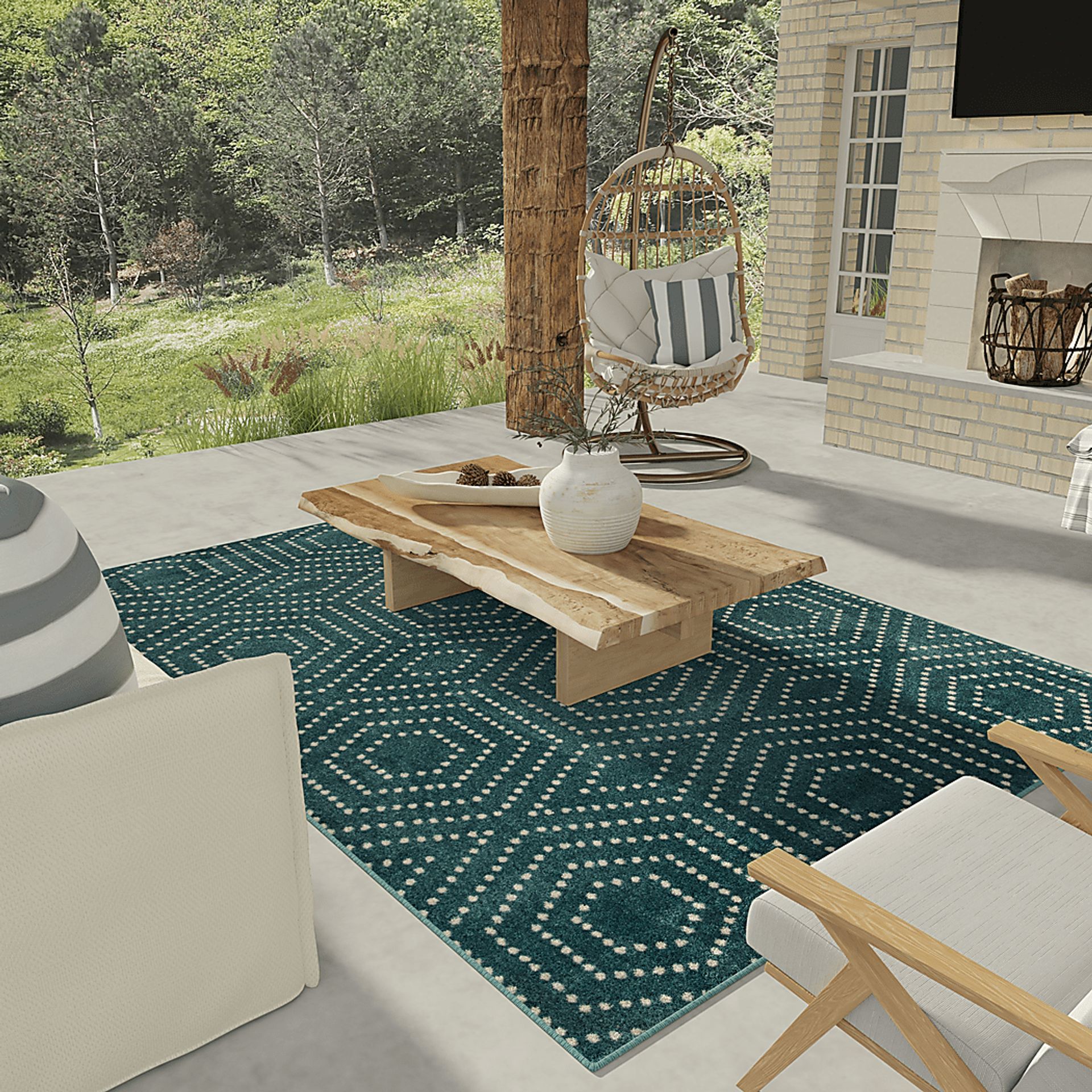 Kasiya Teal 2' x 7' Indoor/Outdoor Runner - Image 3