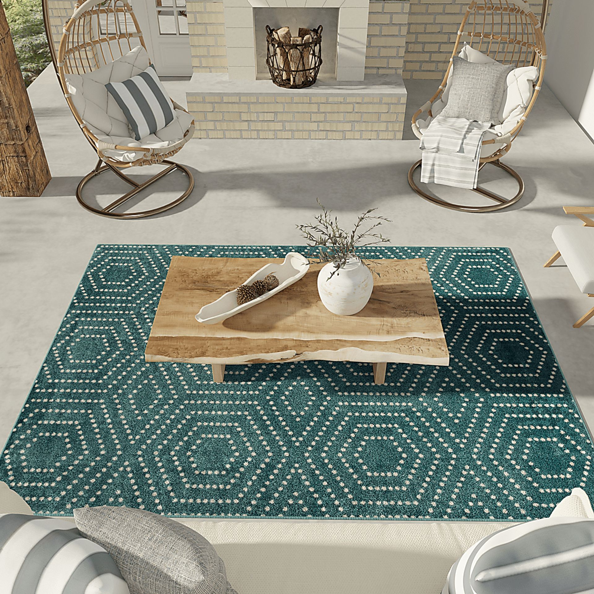 Kasiya Teal 2' x 7' Indoor/Outdoor Runner - Image 4