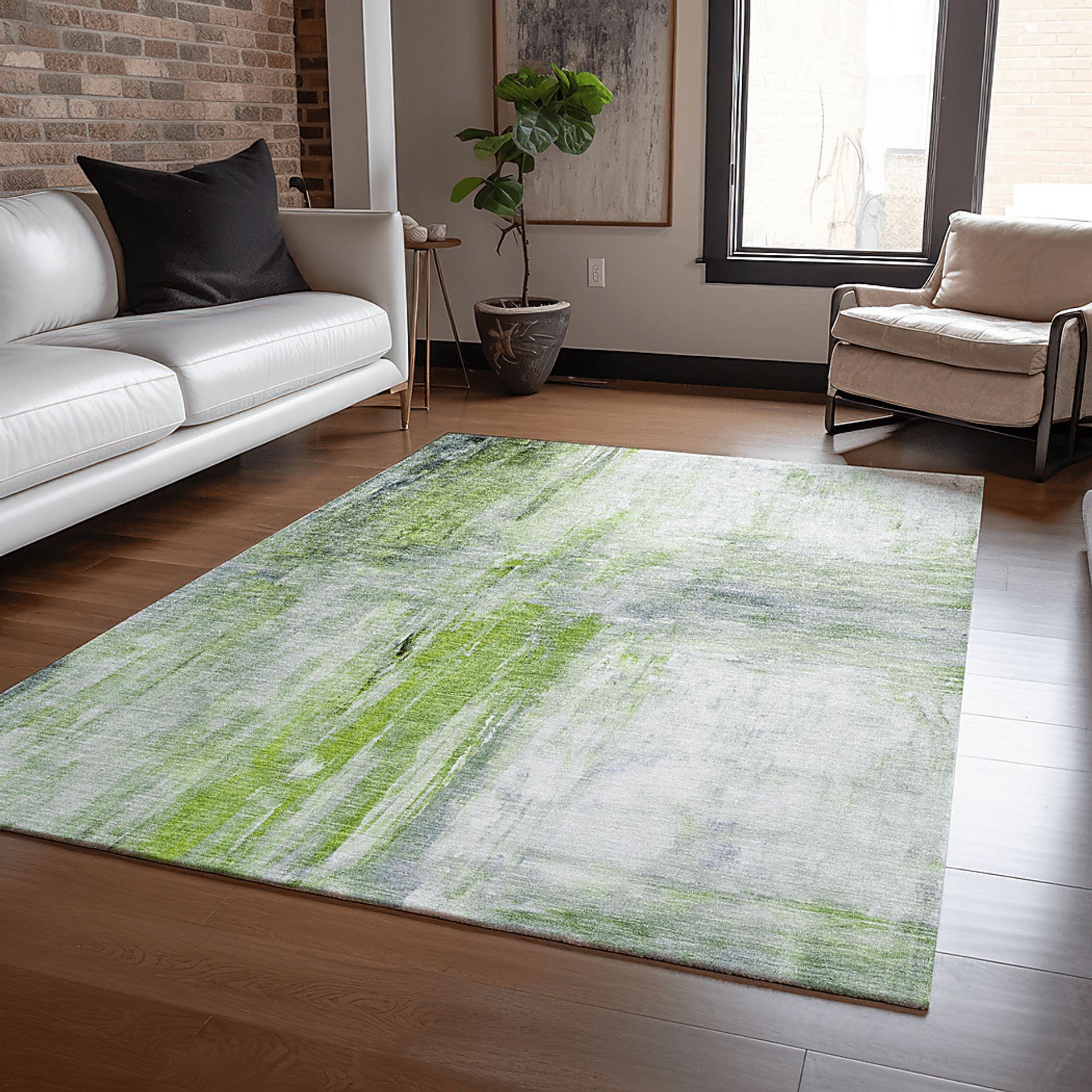 Kasti Green 8' Machine Washable Rug - Image 2