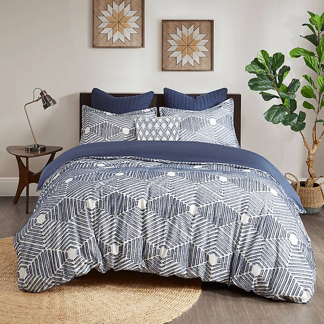 Katara Navy 3 Pc Queen Comforter Set - Thumbnail - Image 1