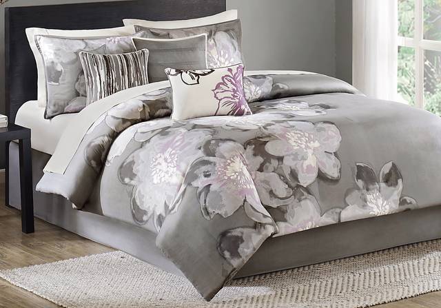 Katarina Gray 7 Pc Queen Comforter Set - Thumbnail - Image 1