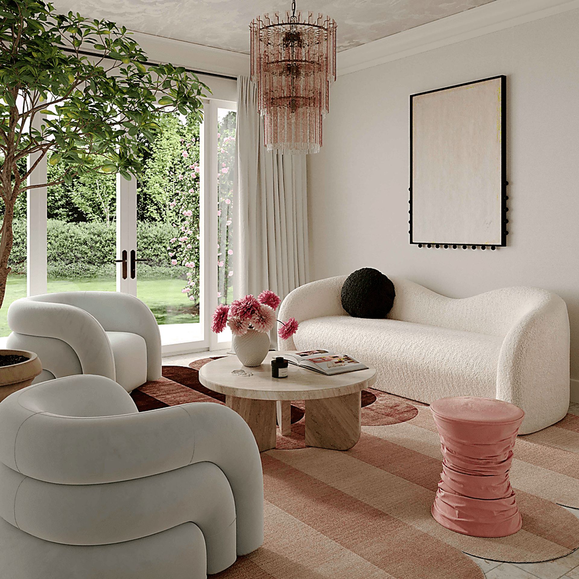 Kaupp Pink Ottoman - Image 2