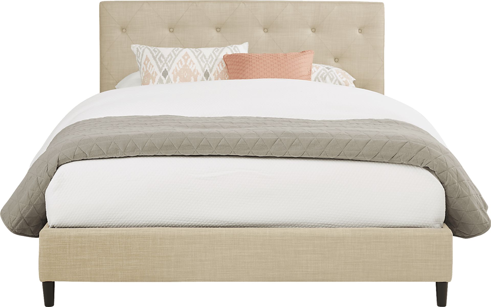 Kaylan Beige 3 Pc Queen Upholstered Bed - Image 1