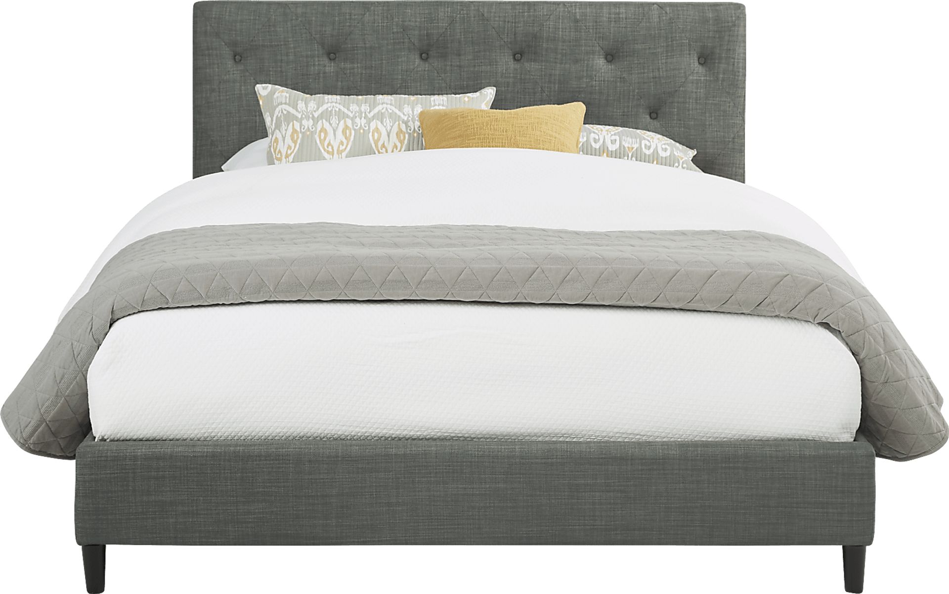 Kaylan Gray 3 Pc Queen Upholstered Bed - Image 1