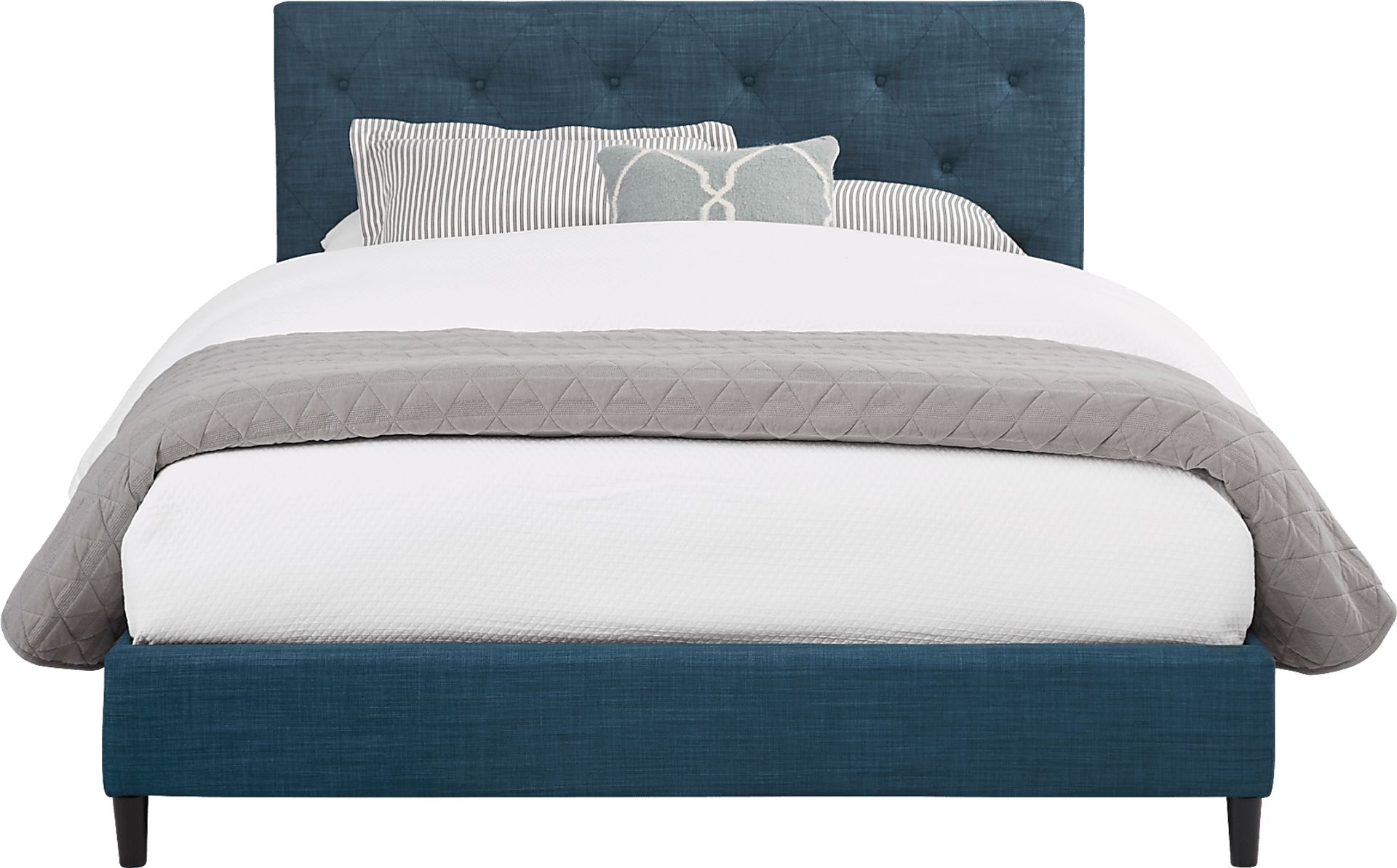Kaylan Navy 3 Pc Queen Upholstered Bed - Image 1