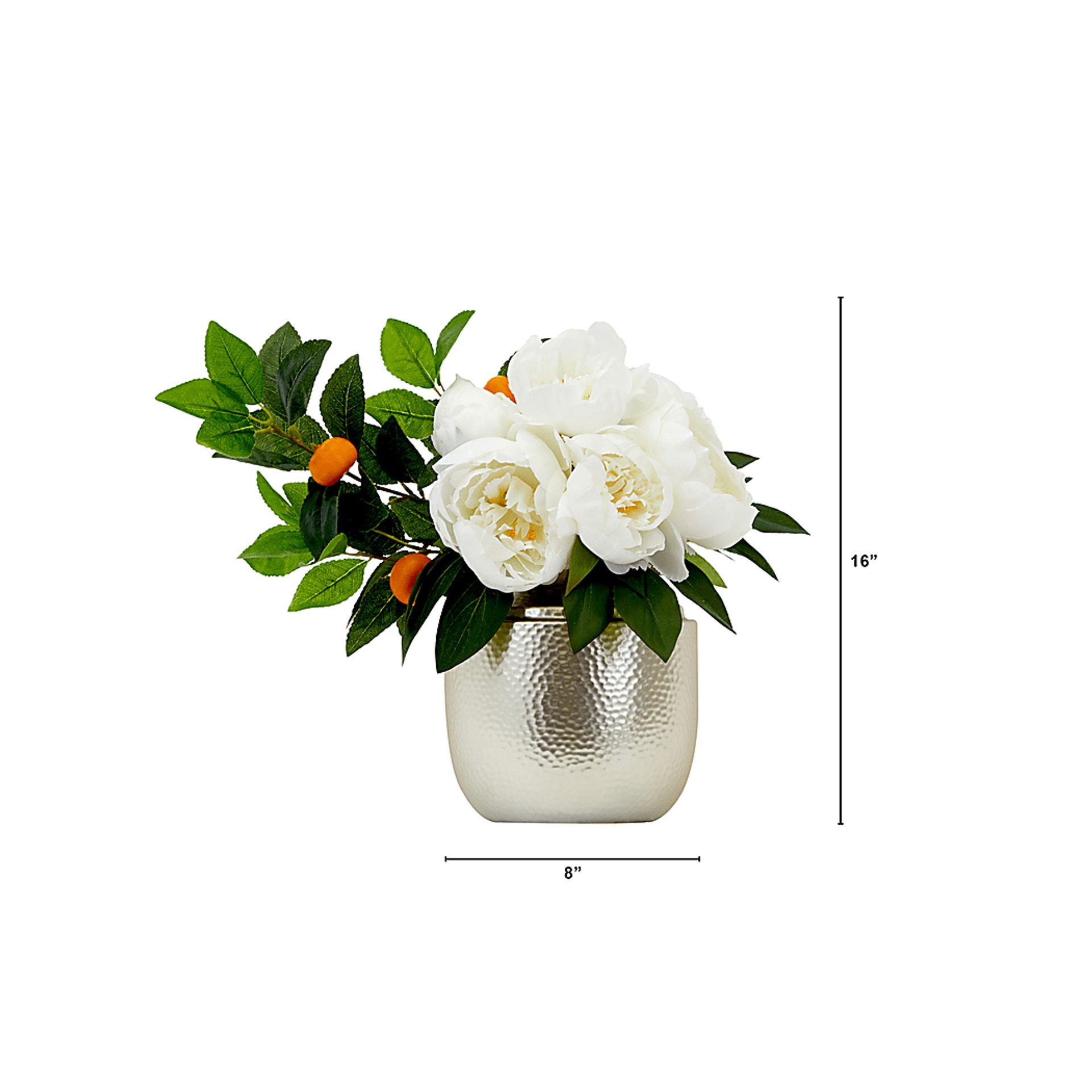Kaynyne White Floral Arrangement with Vase - Image 4