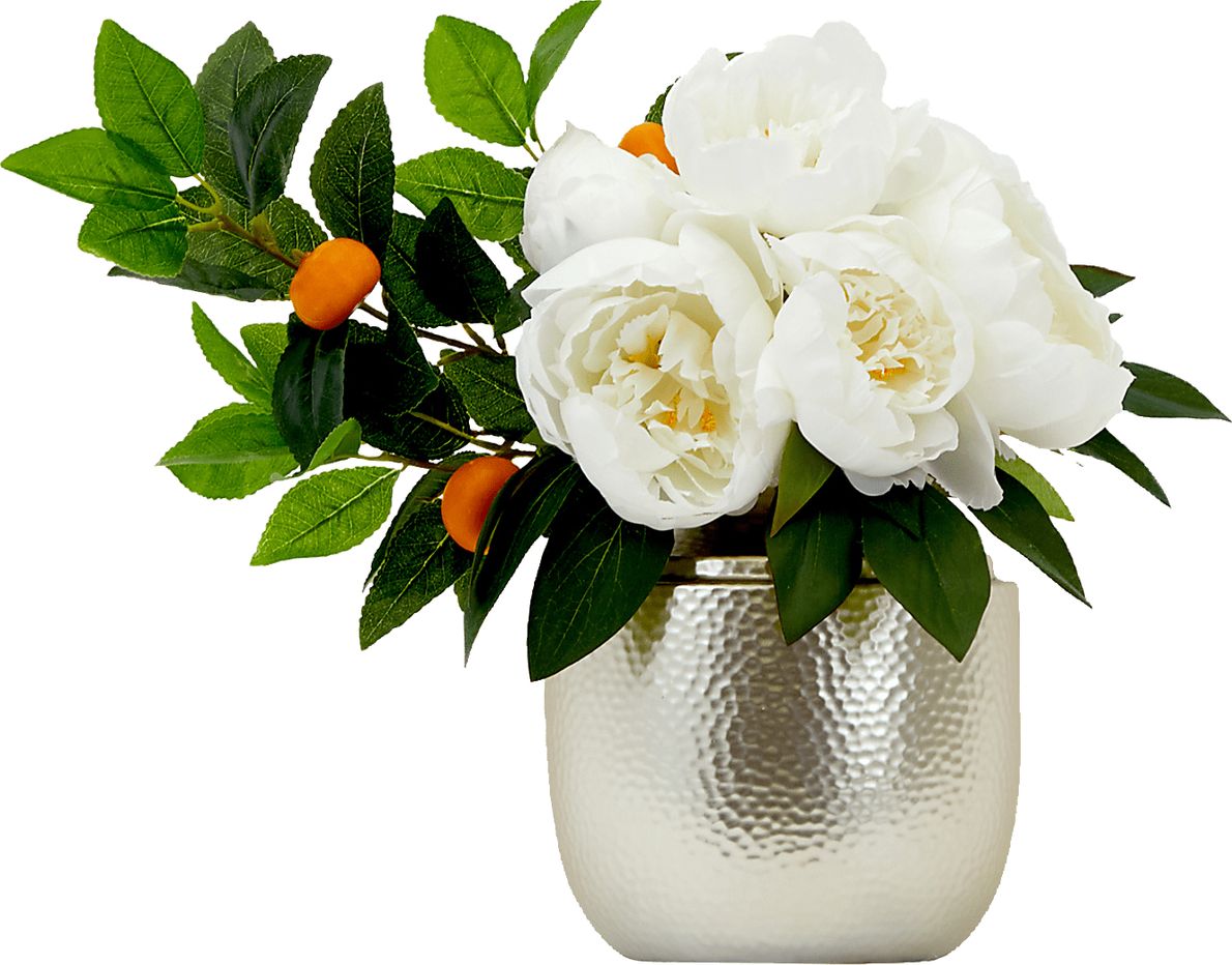Kaynyne White Floral Arrangement with Vase