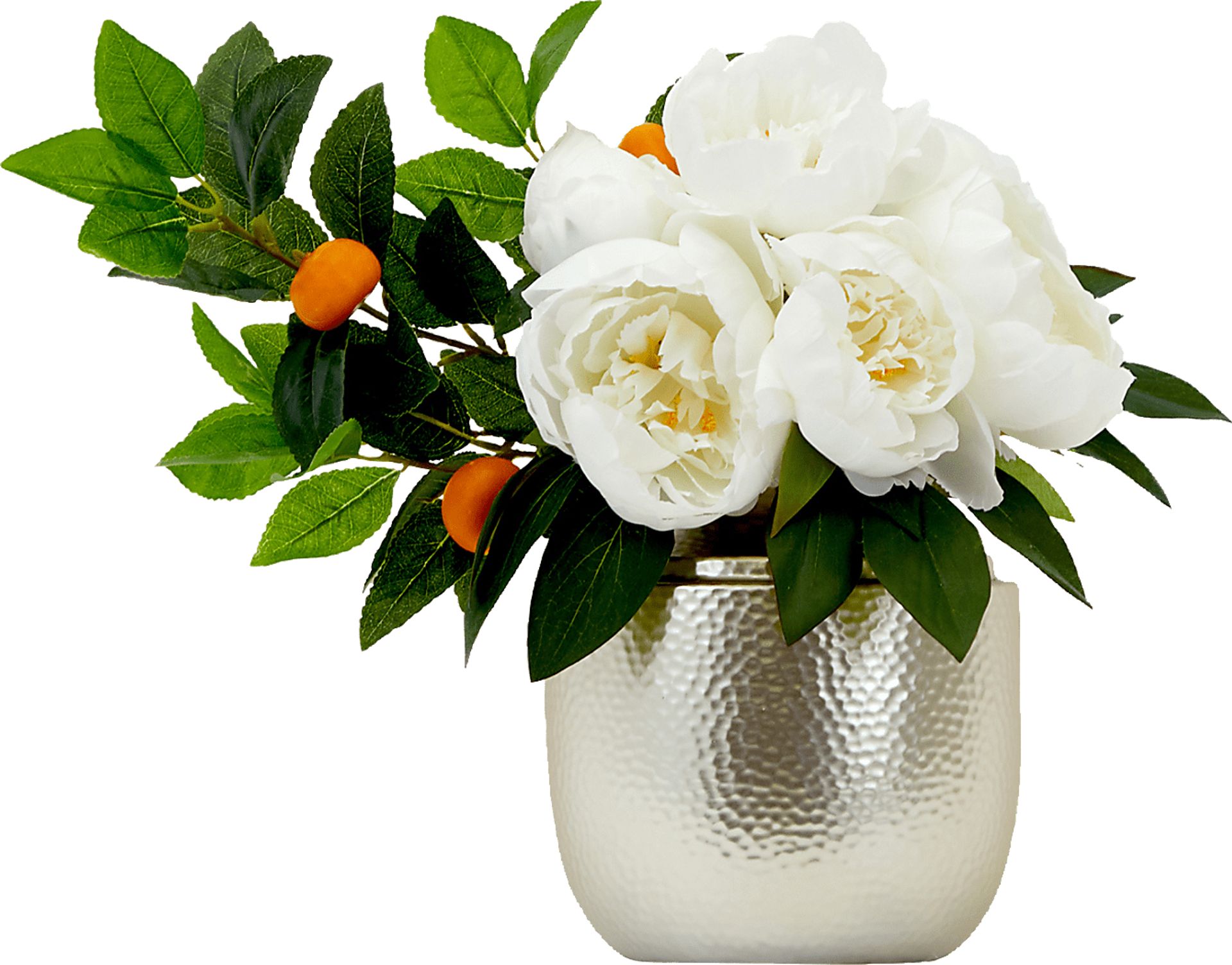 Kaynyne White Floral Arrangement with Vase - Image 1