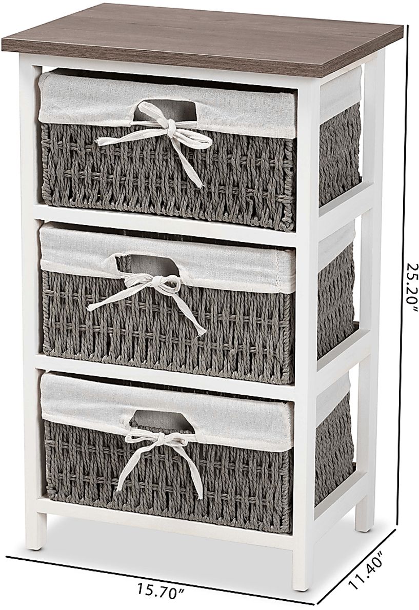 Kayoming White 3 Basket Storage Unit Rooms To Go