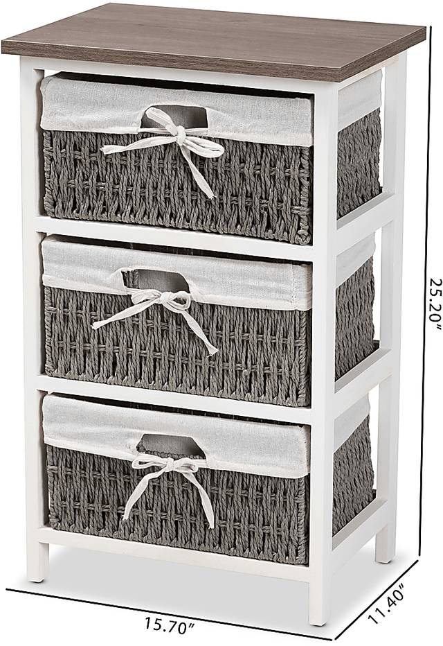 Kayoming White 3 Basket Storage Unit - Thumbnail - Image 9