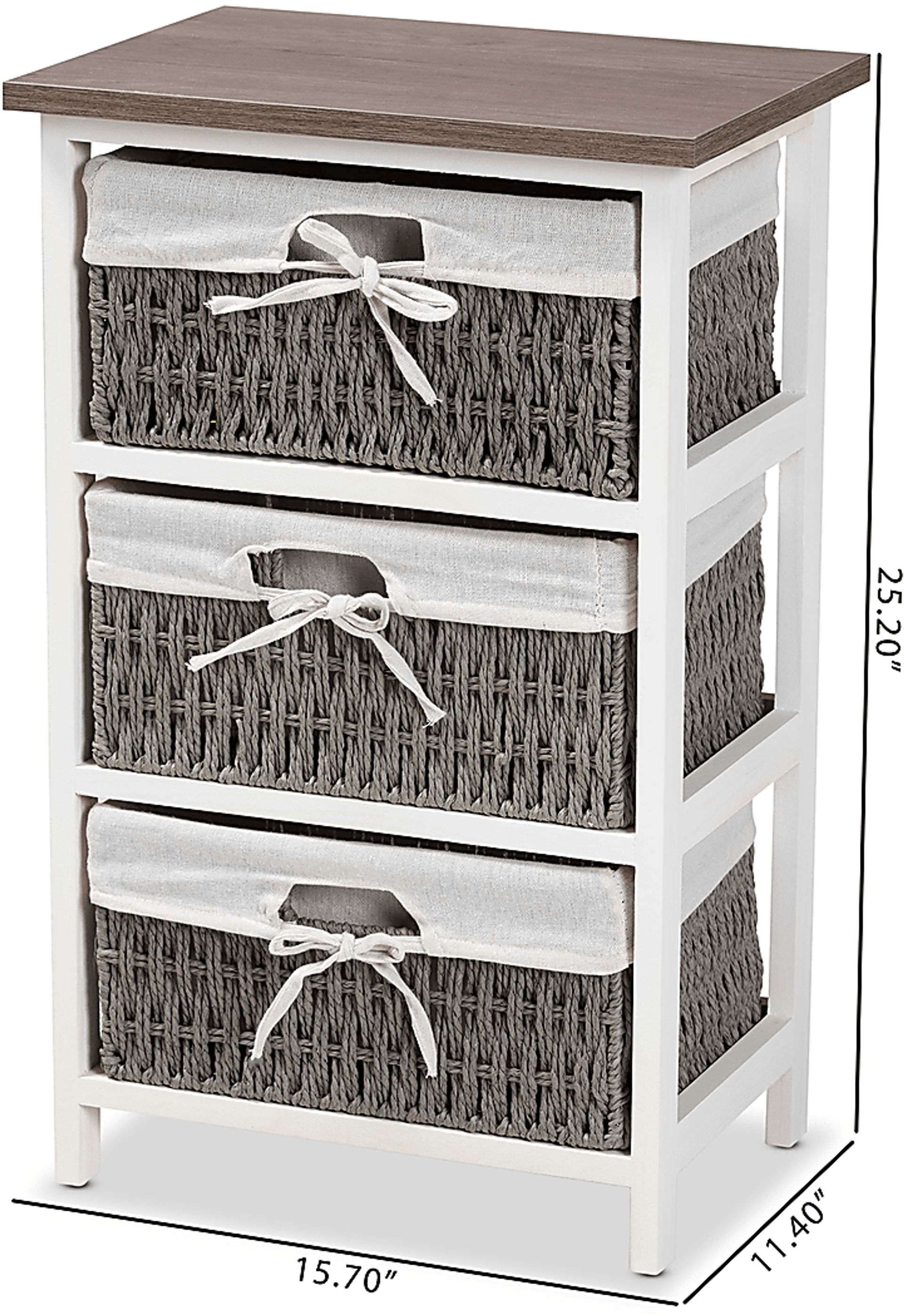 Kayoming White 3 Basket Storage Unit - Image 9