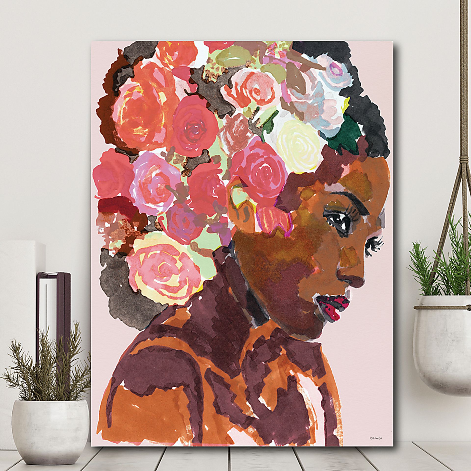 Kazadi Pink Wooden Wall Art - Image 2