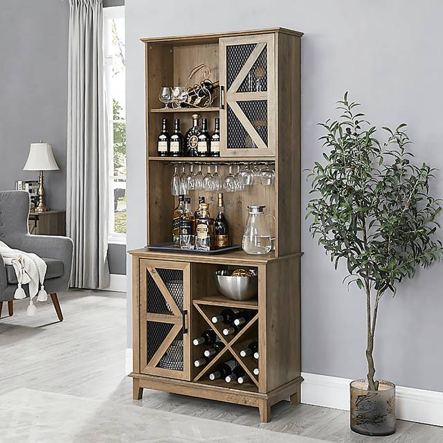 Kazia Brown Bar Cabinet - Thumbnail - Image 8