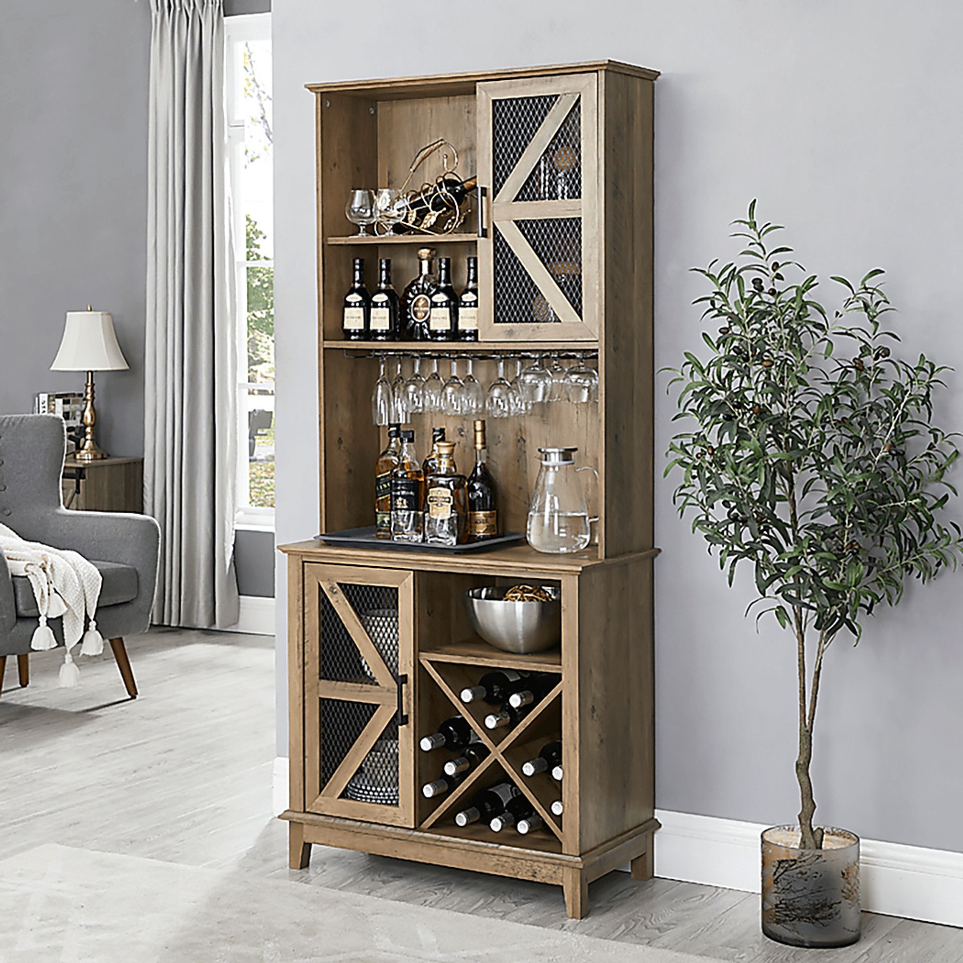 Kazia Brown Bar Cabinet - Image 8