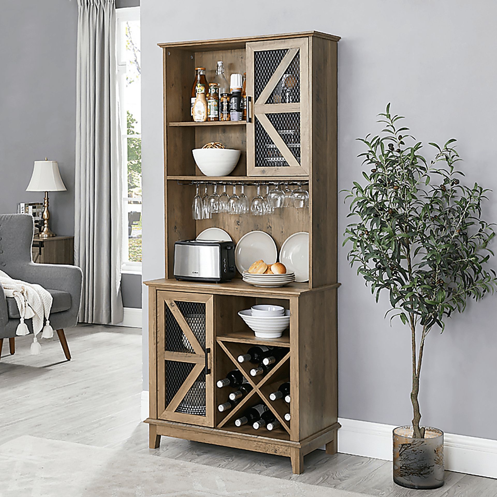 Kazia Brown Bar Cabinet - Image 9