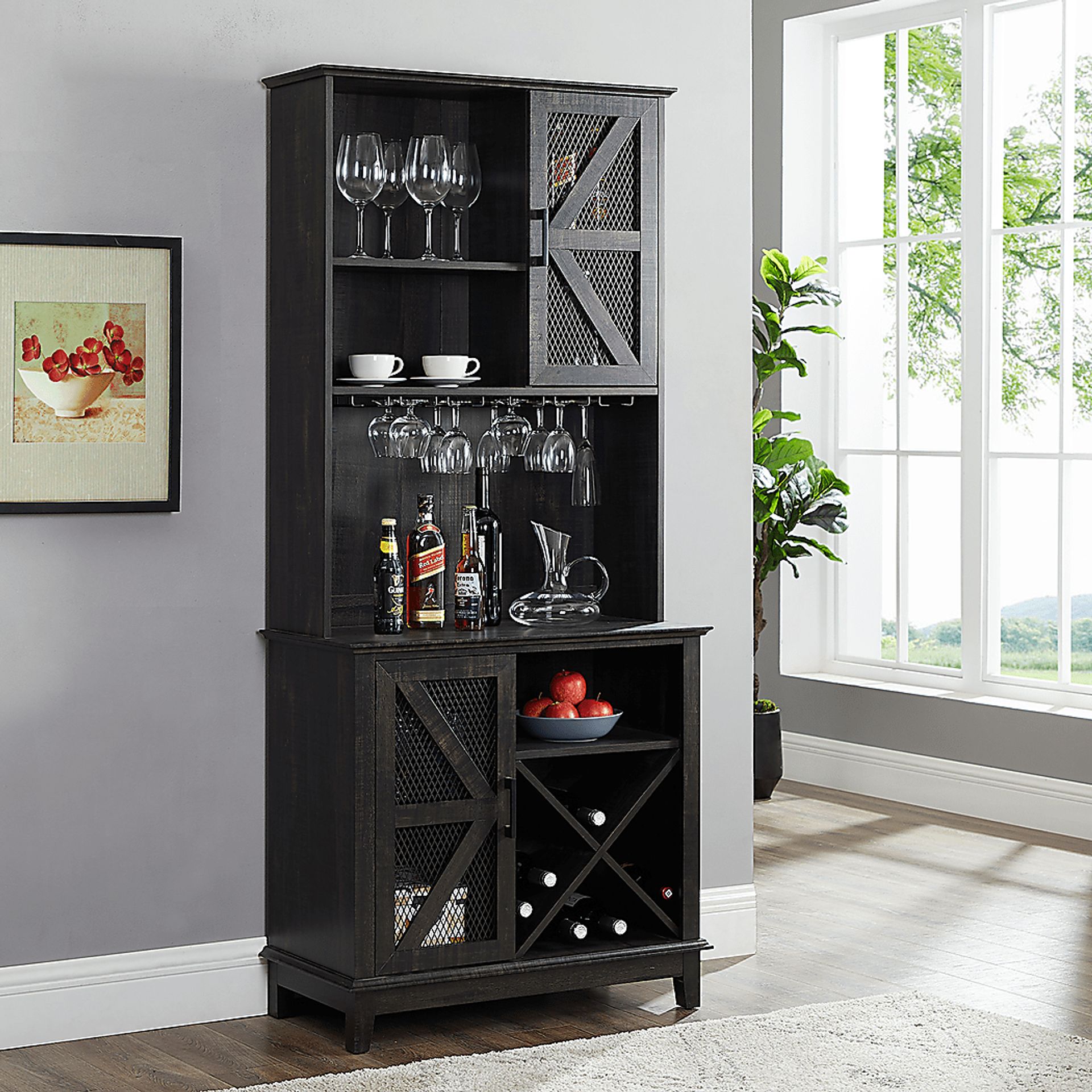 Kazia Charcoal Bar Cabinet - Image 4