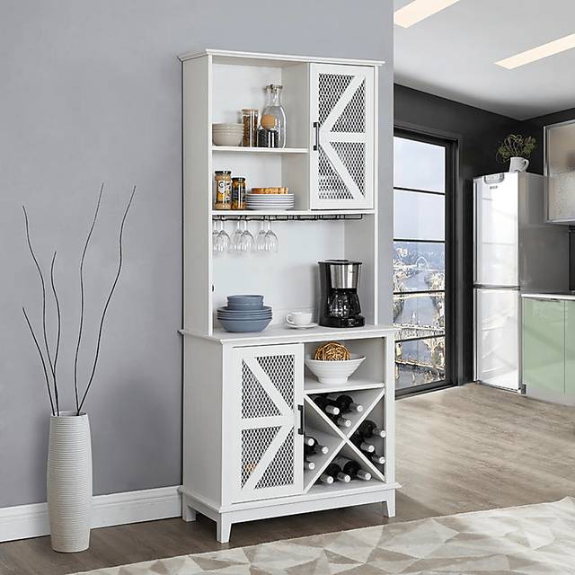 Kazia White Bar Cabinet - Thumbnail - Image 9