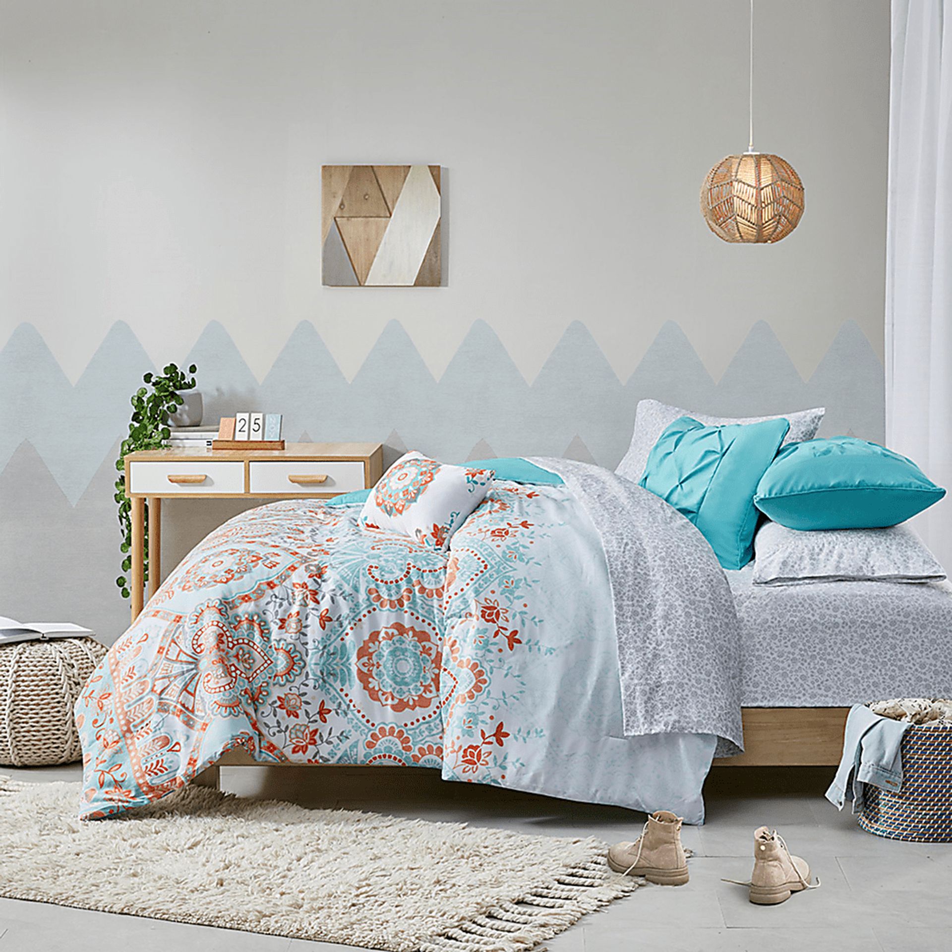 Kearney Blue Twin XL Comforter Set - Image 15
