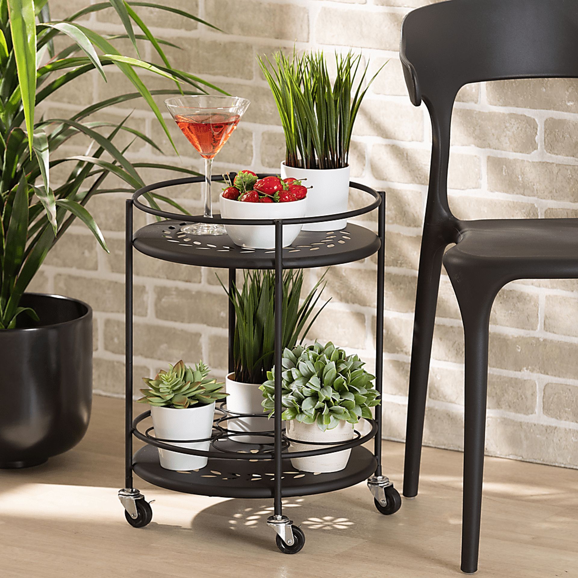 Keathley Black Kitchen Cart - Image 2