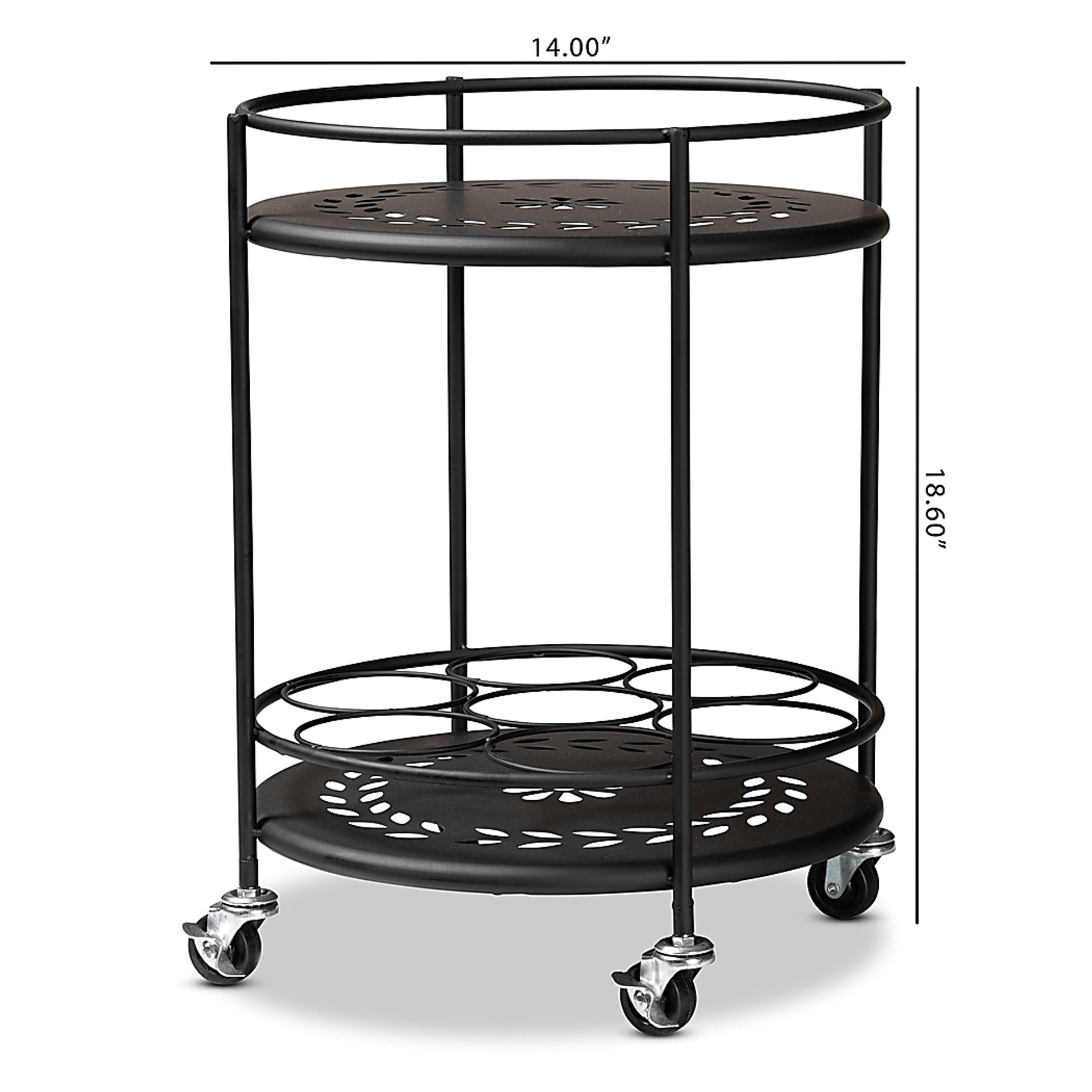 Keathley Black Kitchen Cart - Image 8