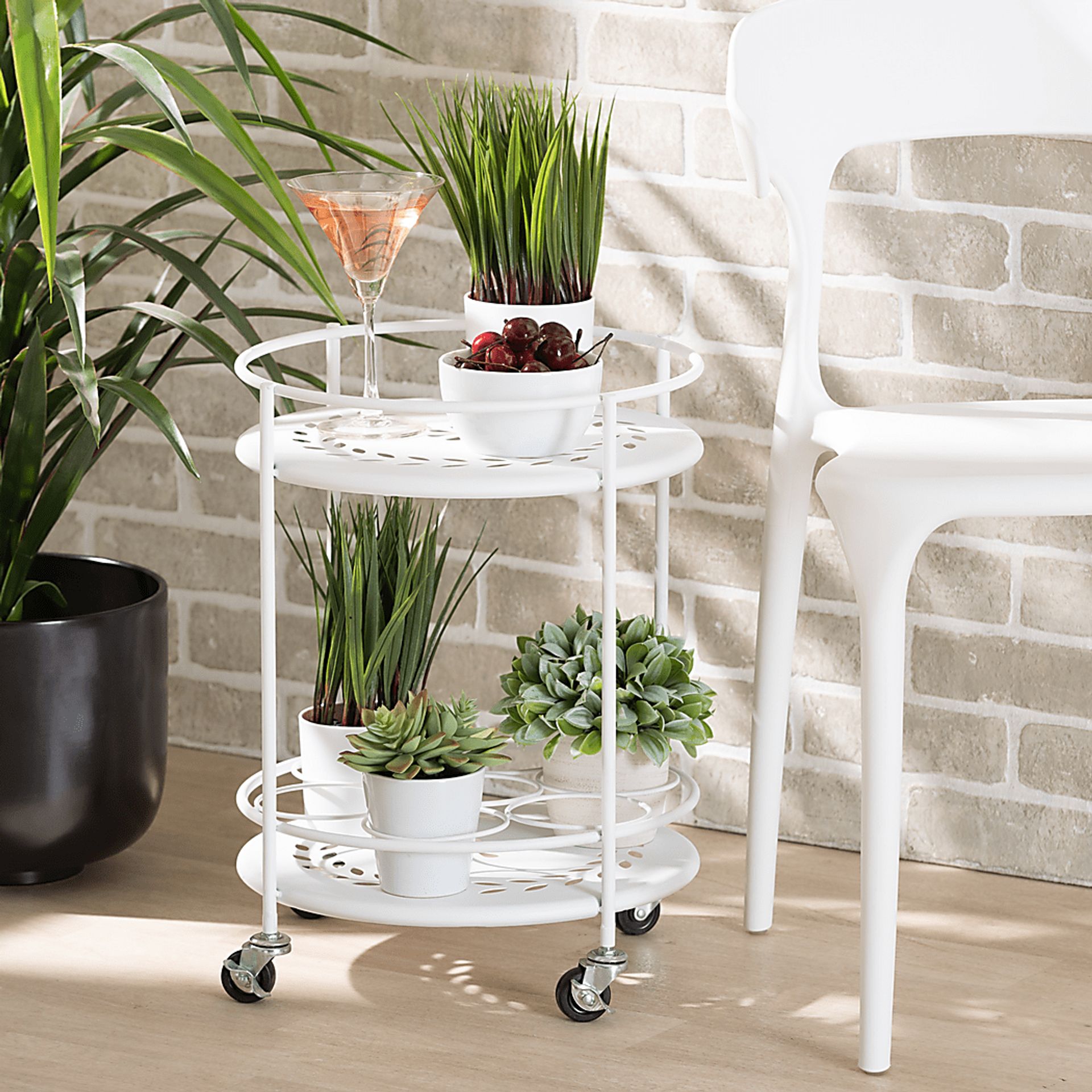 Keathley White Kitchen Cart - Image 2