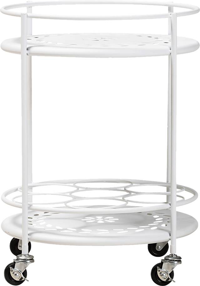 Keathley White Kitchen Cart - Thumbnail - Image 3