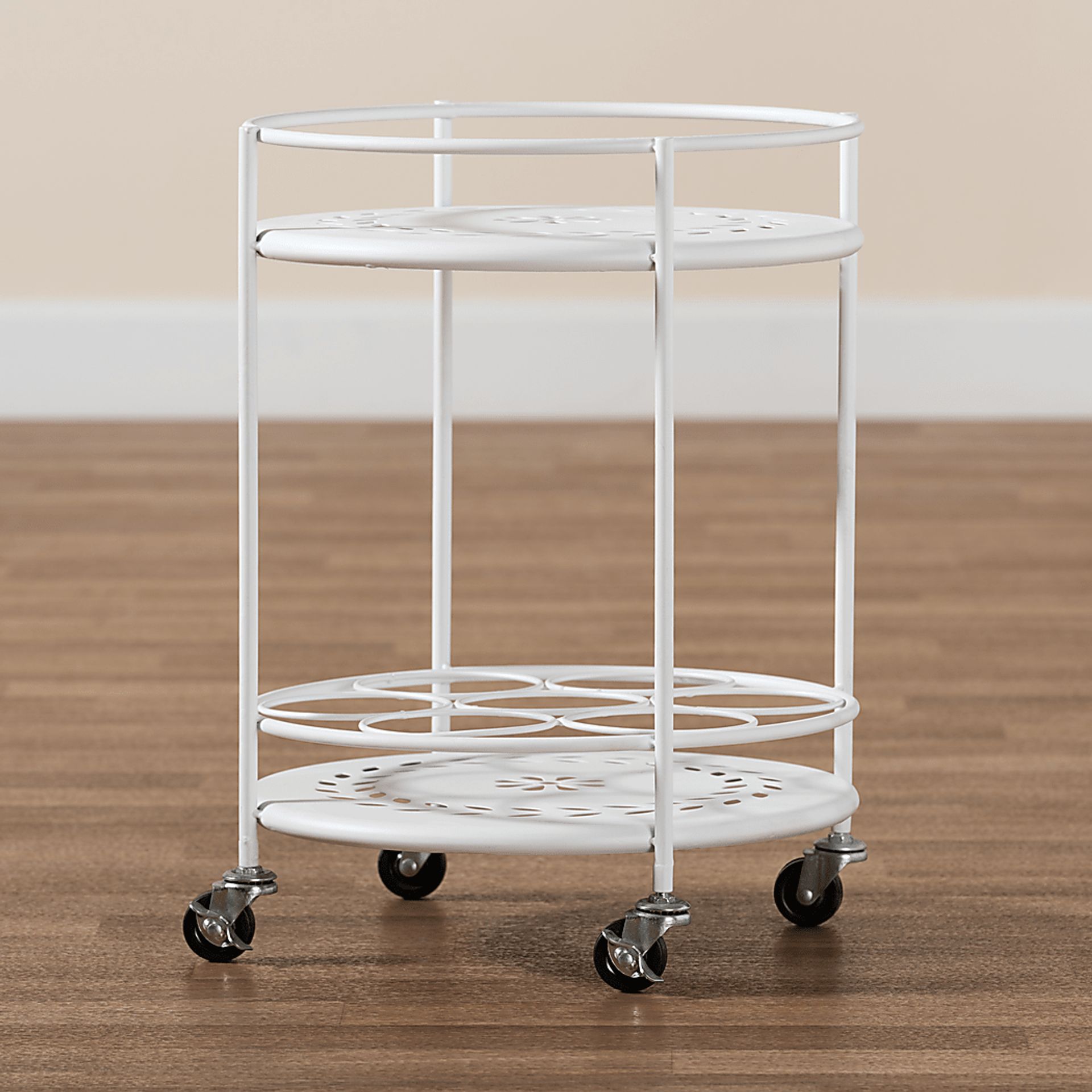 Keathley White Kitchen Cart - Image 6
