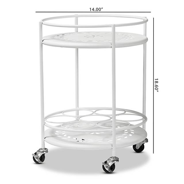 Keathley White Kitchen Cart - Thumbnail - Image 8