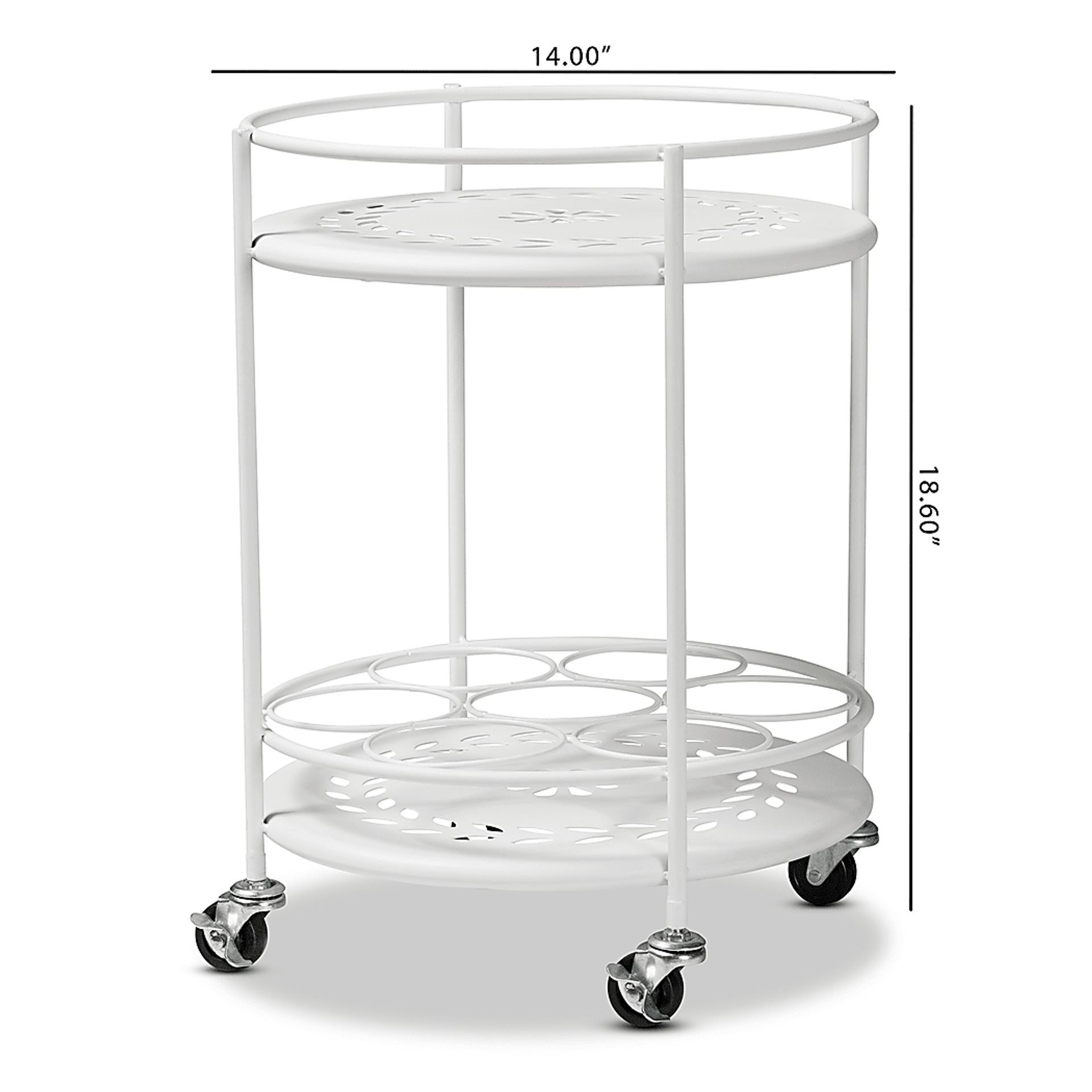 Keathley White Kitchen Cart - Image 8