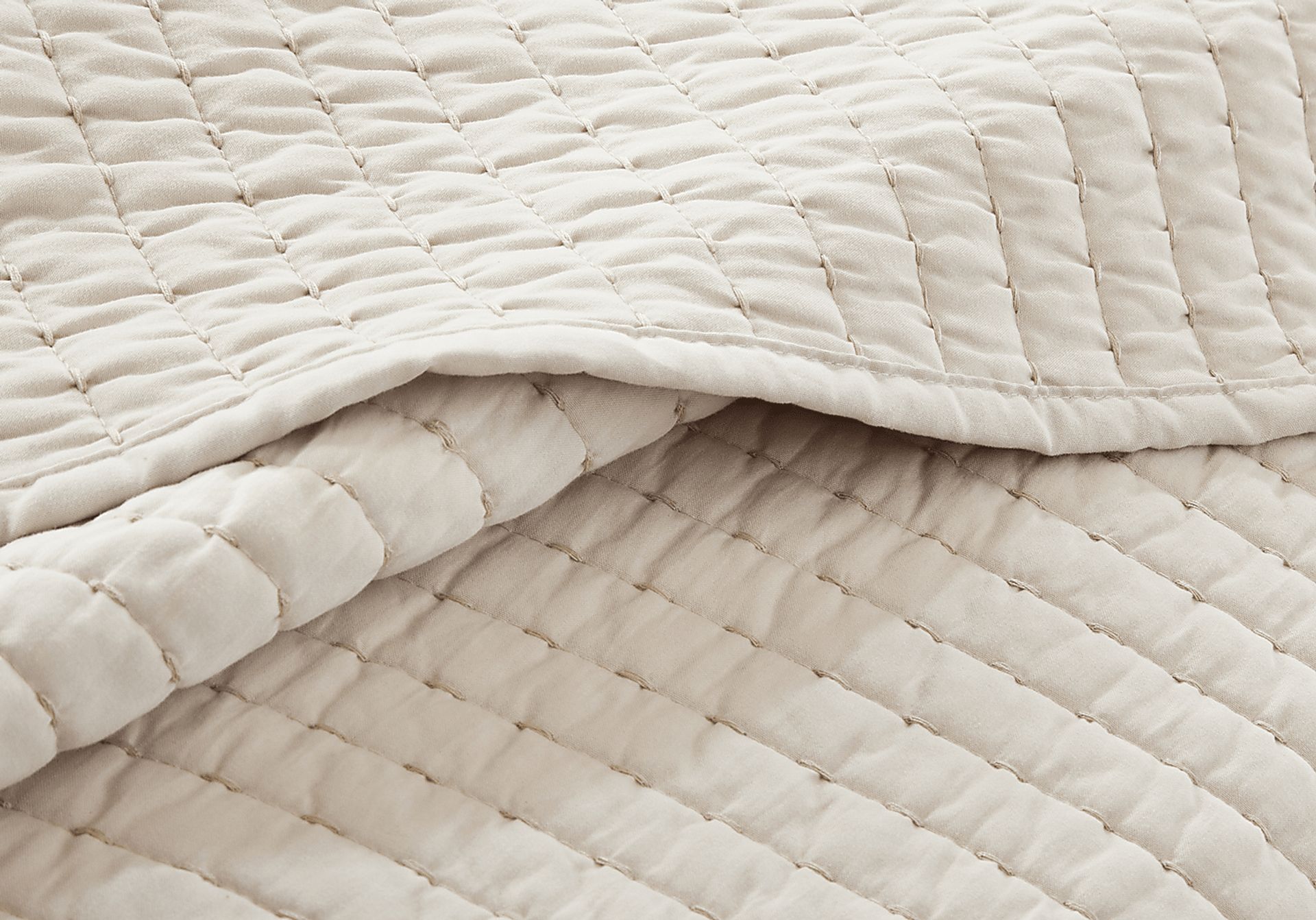 Keaton Light Khaki 3 Pc Full/Queen Coverlet Set - Image 2