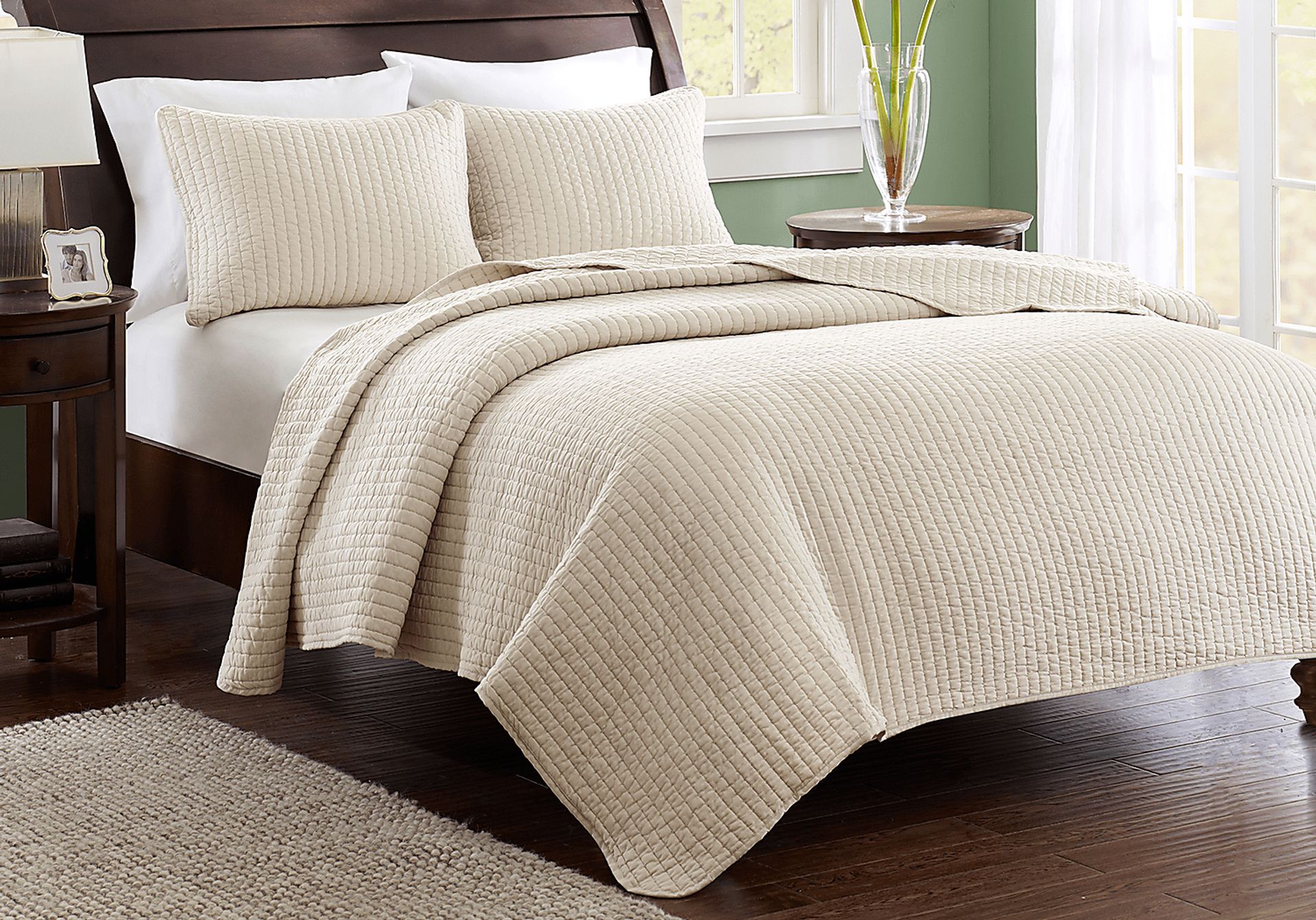 Keaton Khaki Beige,Brown 3 Pc King Coverlet Set | Rooms to Go