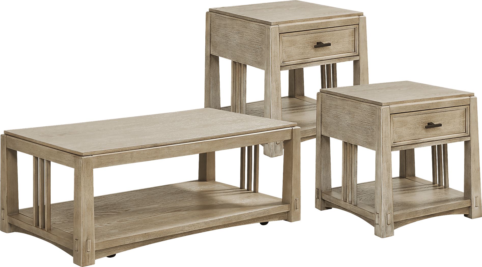 Keaton Natural 3 Pc Table Set - Thumbnail 2