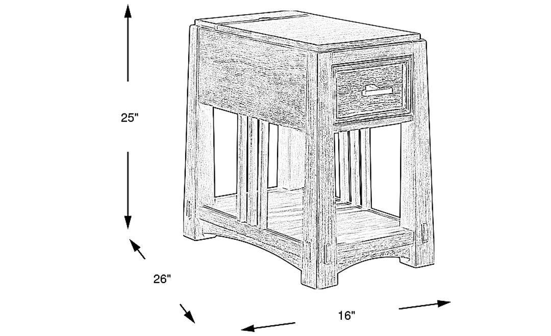 Keaton Natural Chairside Table