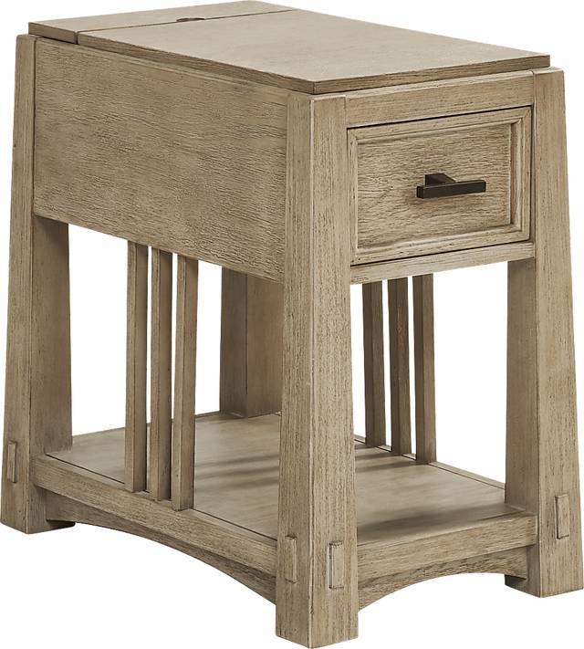 Keaton Natural Chairside Table - Thumbnail - Image 1