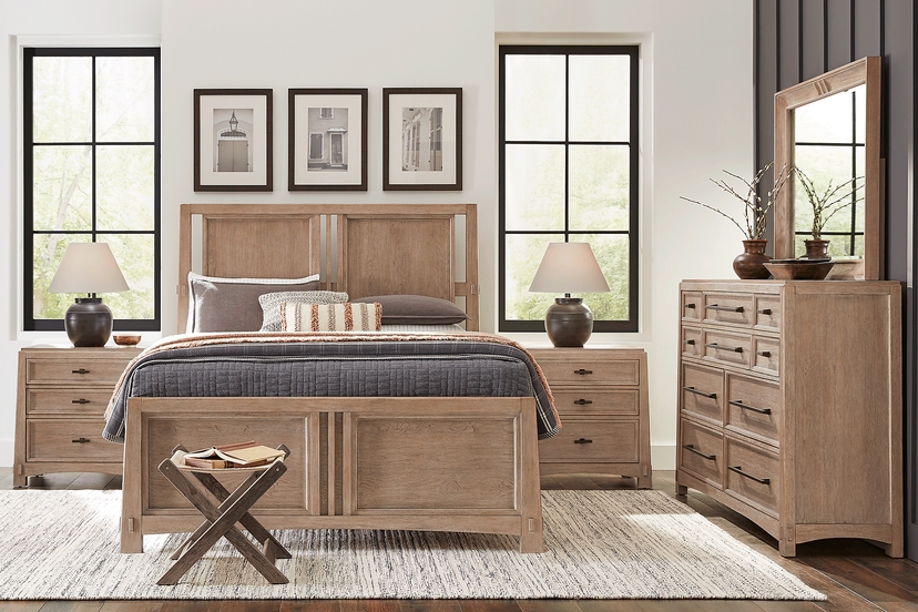 Keaton Taupe 5 Pc Queen Panel Bedroom