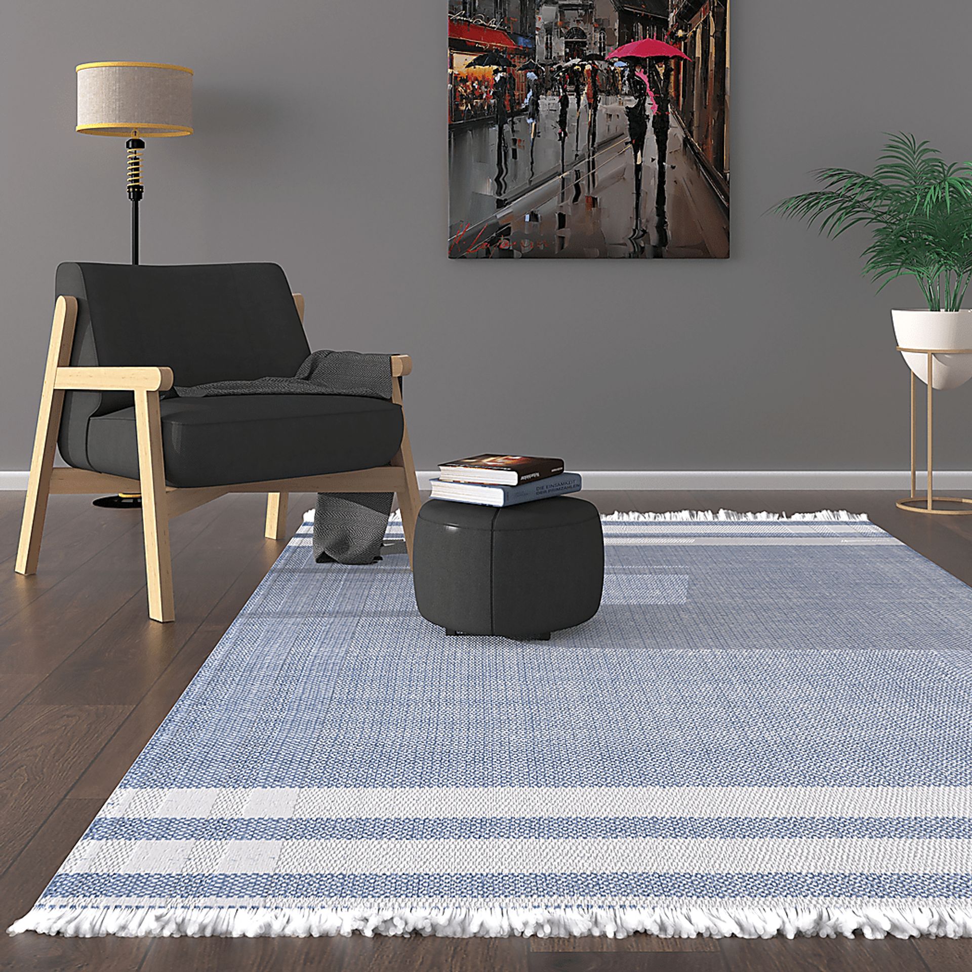 Kebba Blue 7' x 9'9 Indoor/Outdoor Rug - Image 2