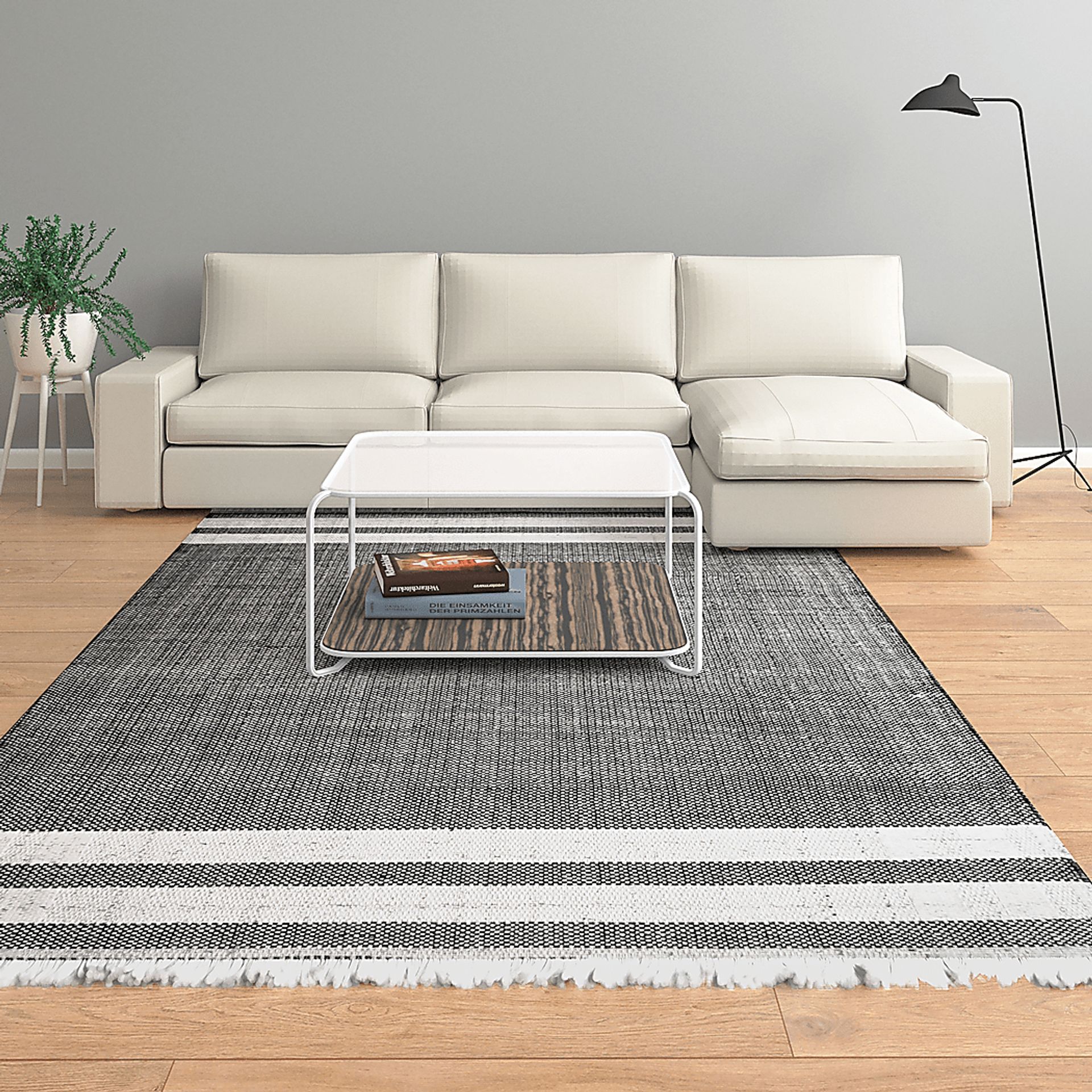 Kebba Steel Gray 5' x 7'9 Indoor/Outdoor Rug - Image 2