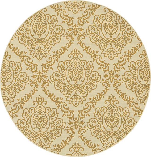Kebi Ivory 7'10 Round Indoor/Outdoor Rug - Thumbnail - Image 1