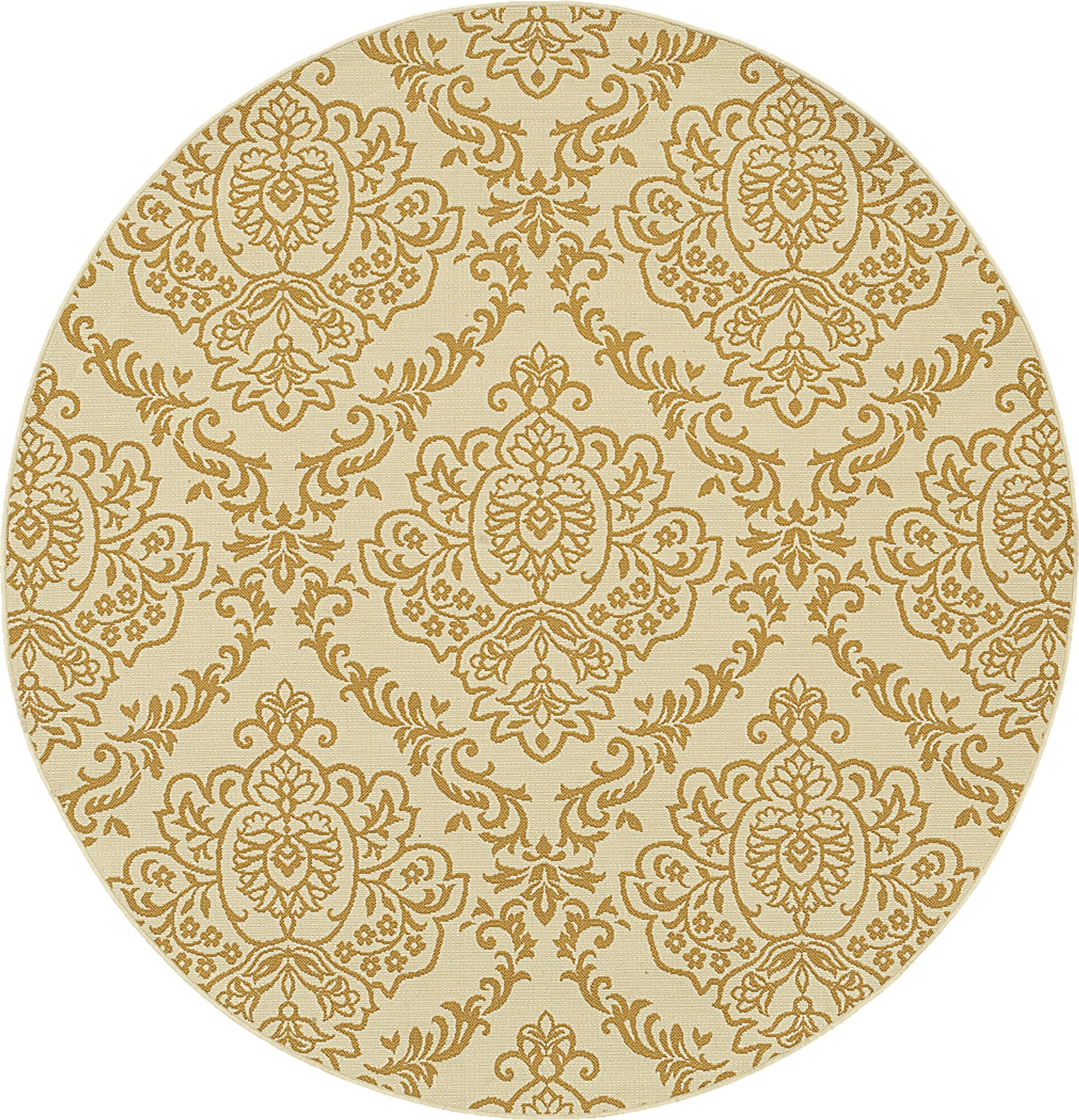 Kebi Ivory 7'10 Round Indoor/Outdoor Rug - Image 1