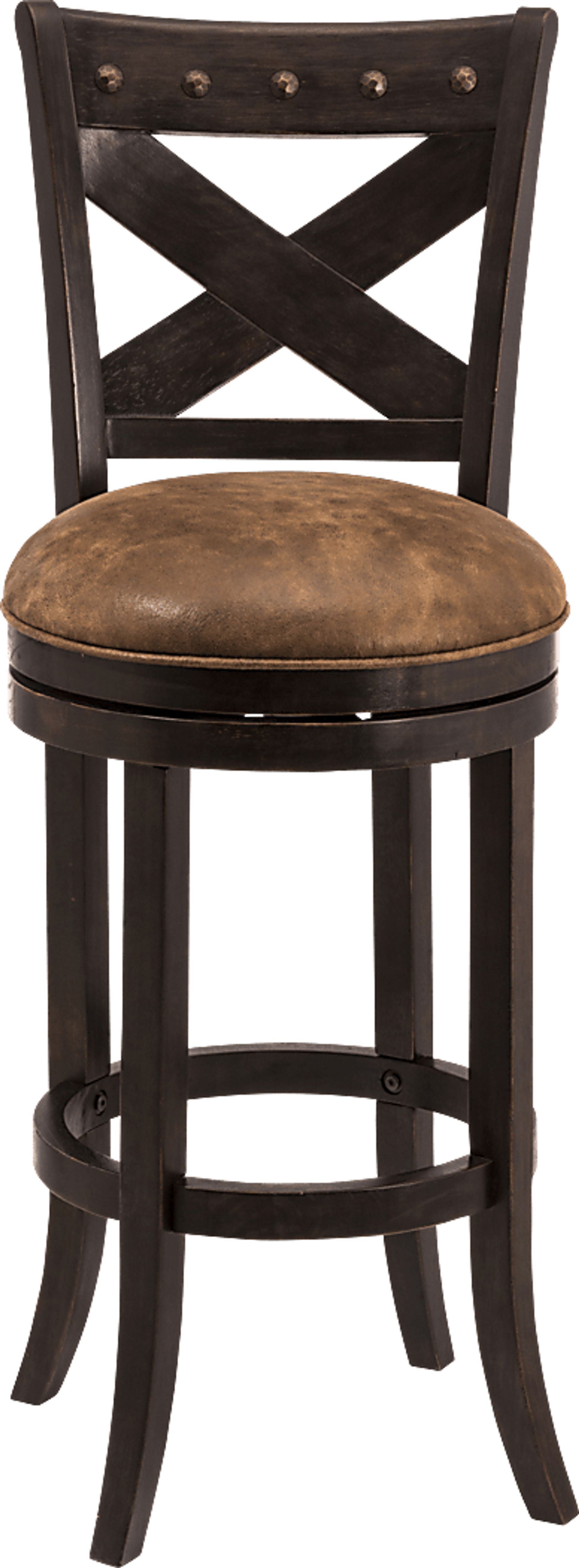 Keble Brown Swivel Barstool - Image 1
