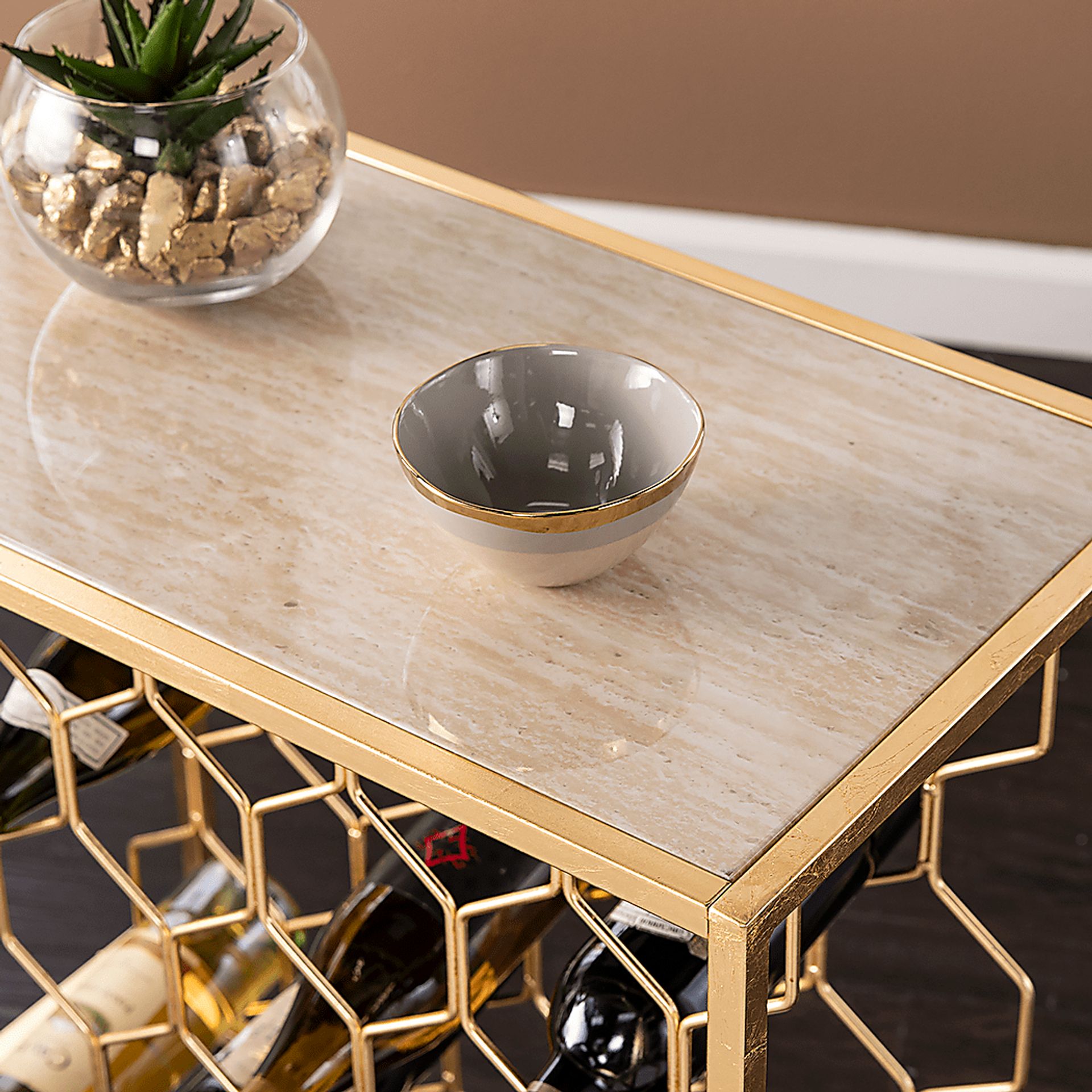 Kedbale Gold Wine Rack - Image 8