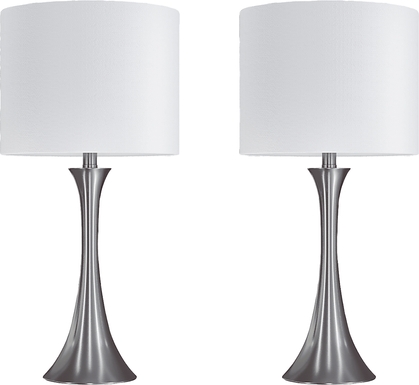 Keely Alley Platinum Lamp, Set of 2