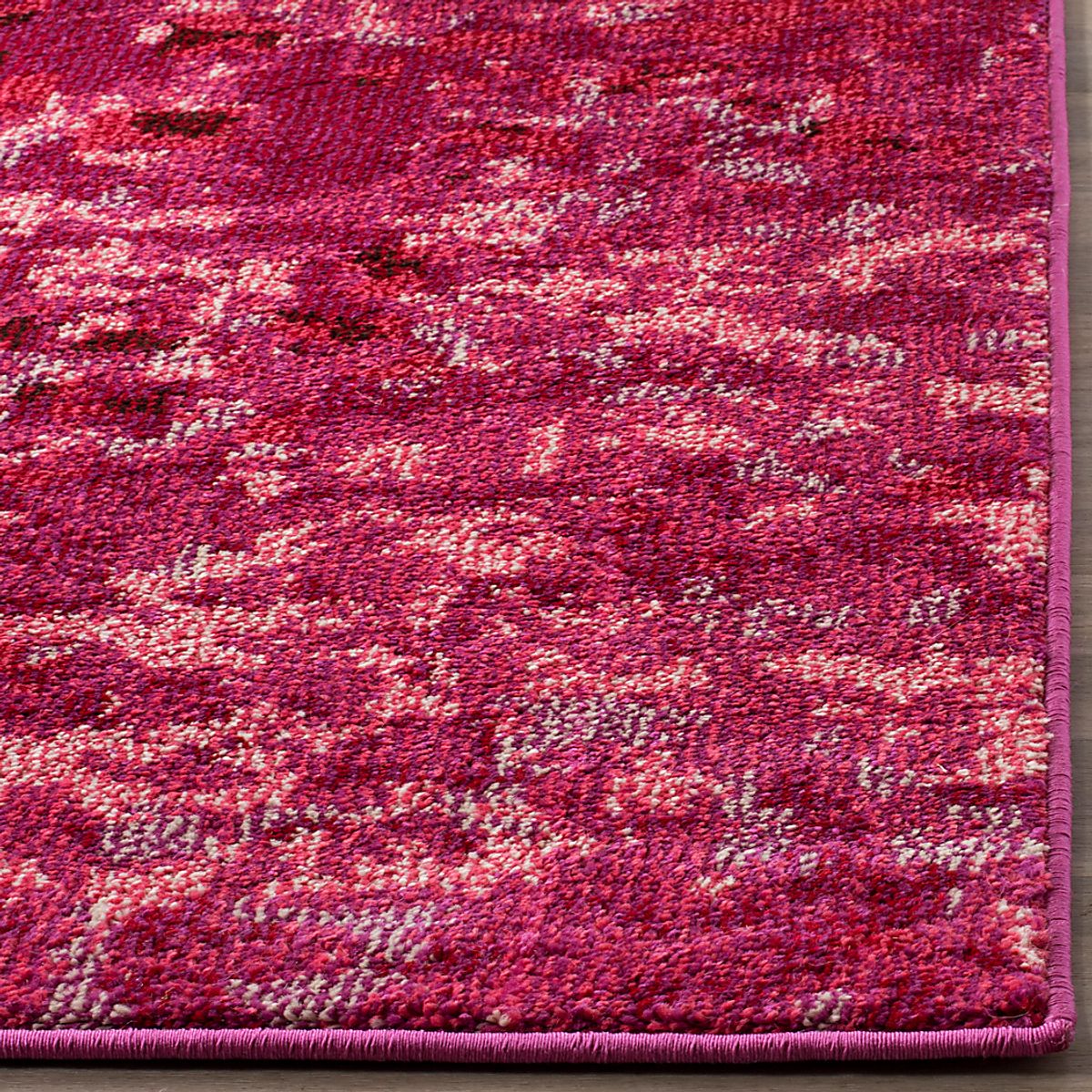 Keeva Fuchsia Red Polypropylene Fabric Rug | Rooms to Go