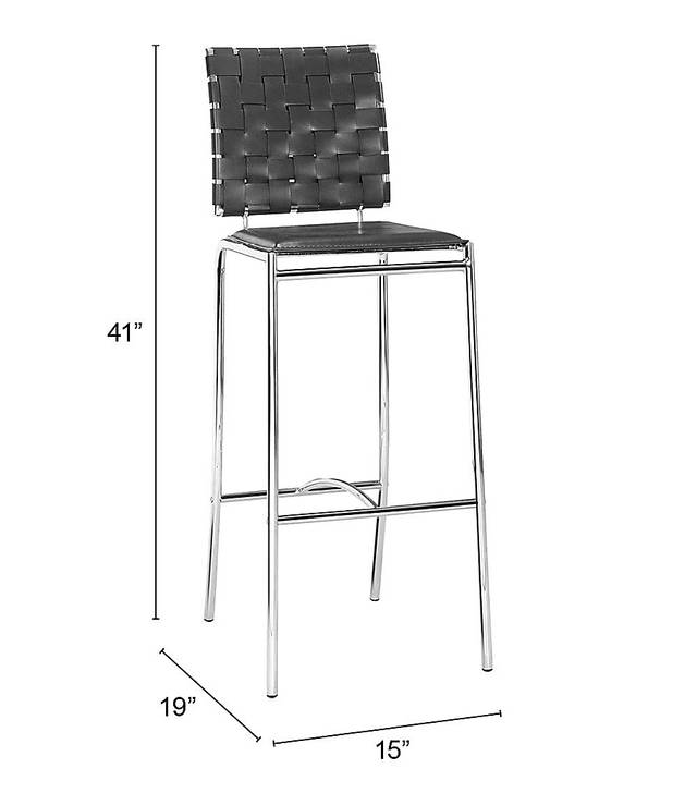 Keiko Black Barstool, Set of 2 - Thumbnail - Image 5