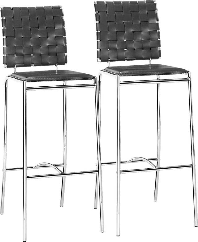 Keiko Black Barstool, Set of 2 - Thumbnail - Image 1
