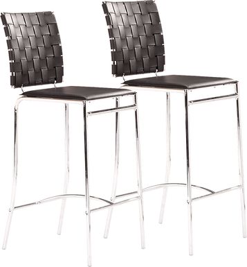 Keiko Black Counter Height Stool, Set of 2