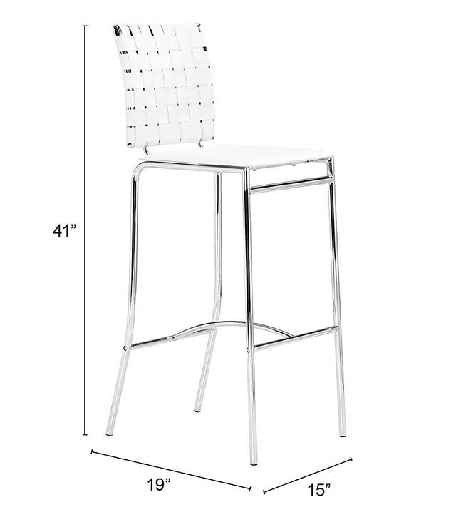 Keiko White Barstool, Set of 2 - Thumbnail - Image 6