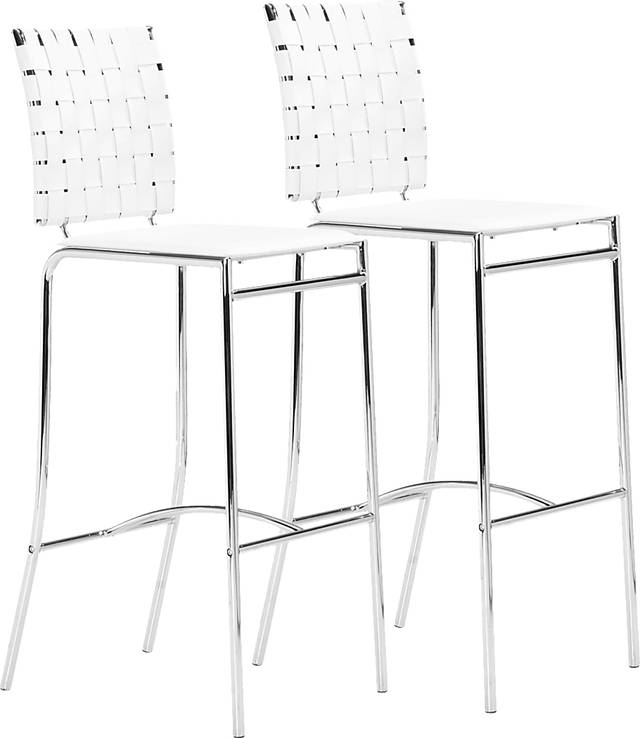 Keiko White Barstool, Set of 2 - Thumbnail - Image 1